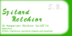 szilard melchior business card